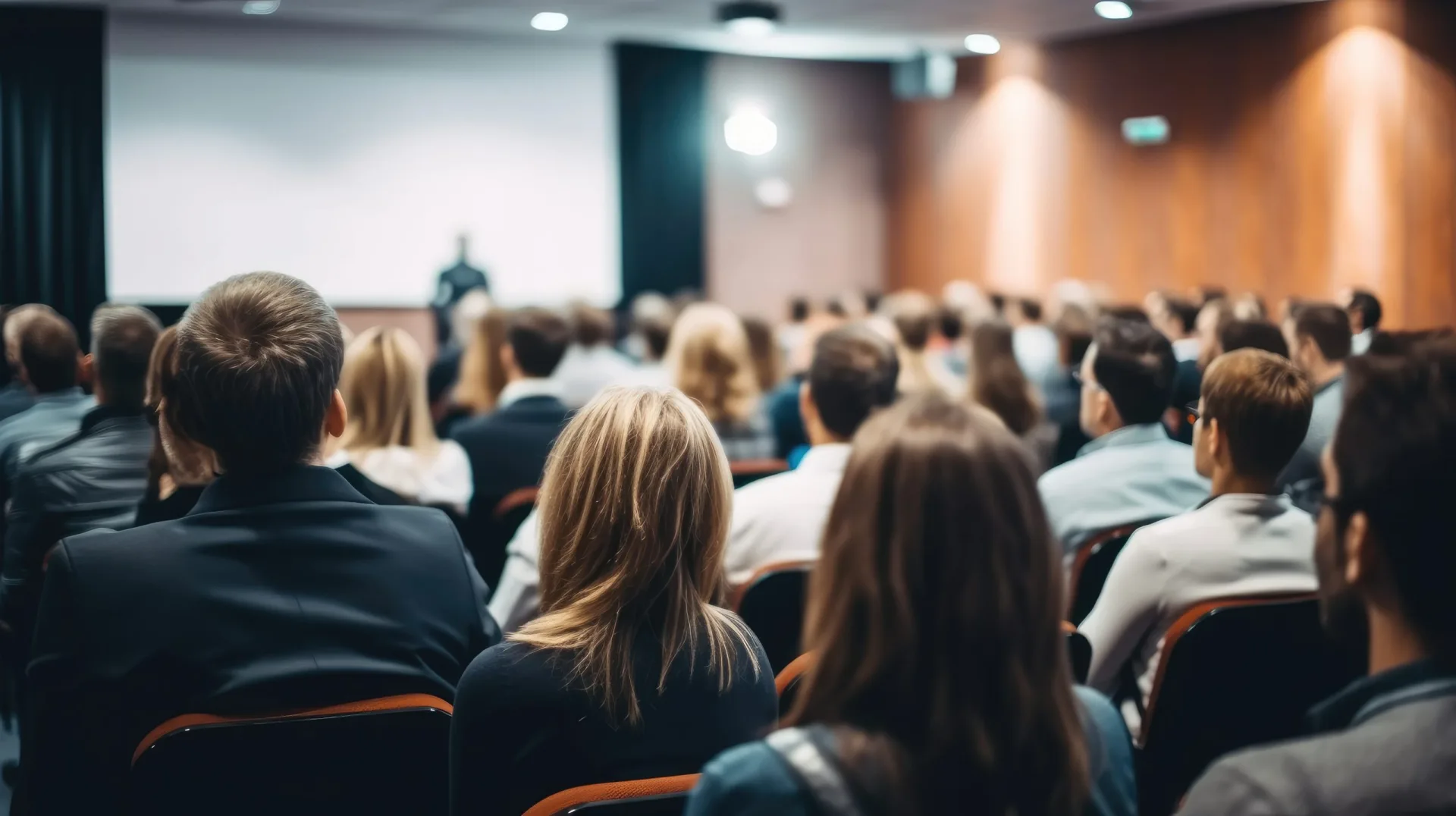 Personnes participant à une congrès ou un événement d'affaires.