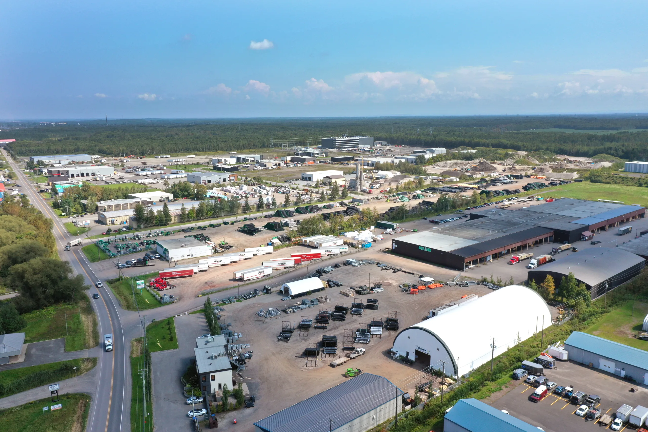Vue aérienne du secteur Sud du parc industriel Bernières