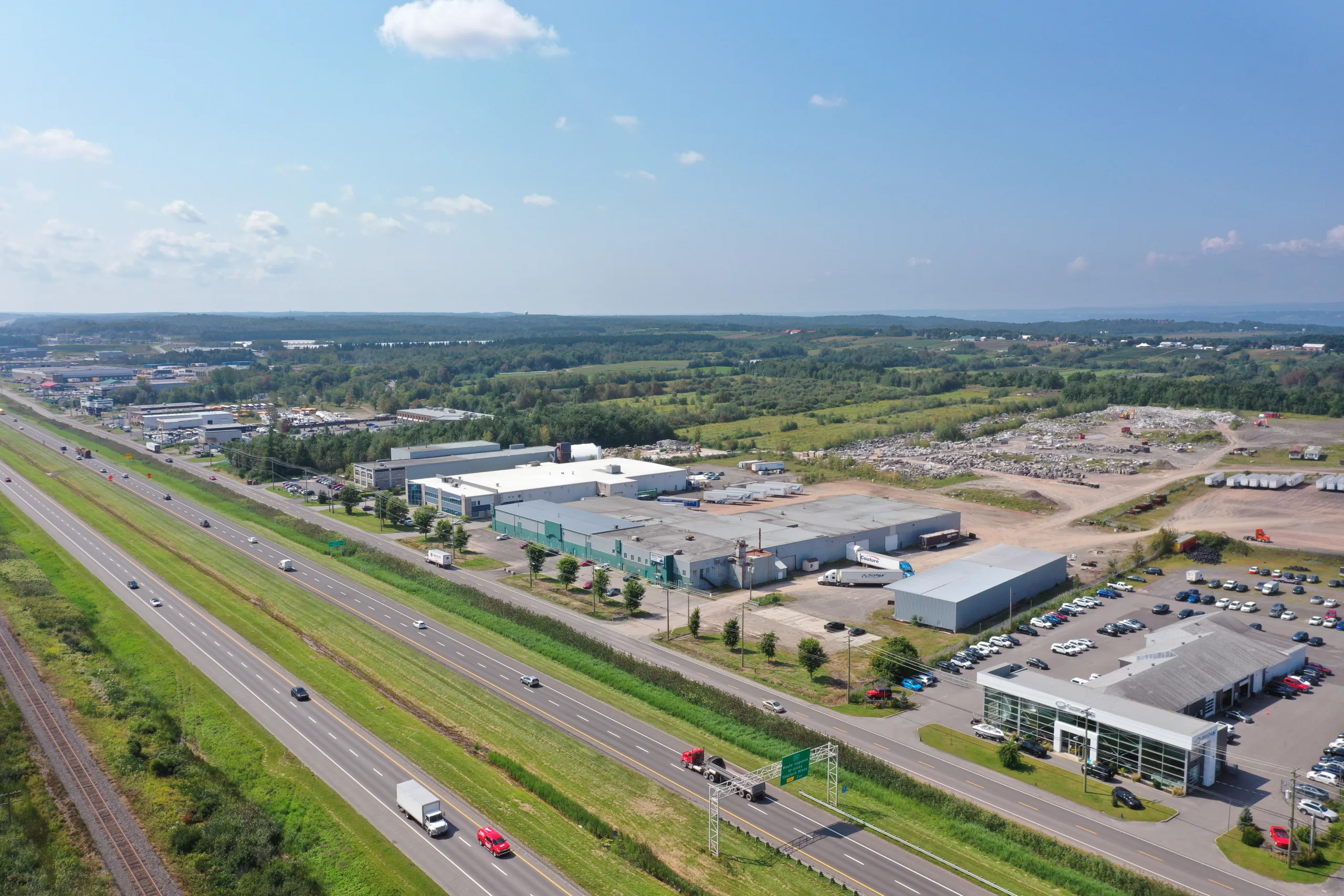 Vue aérienne du parc industriel Bernières