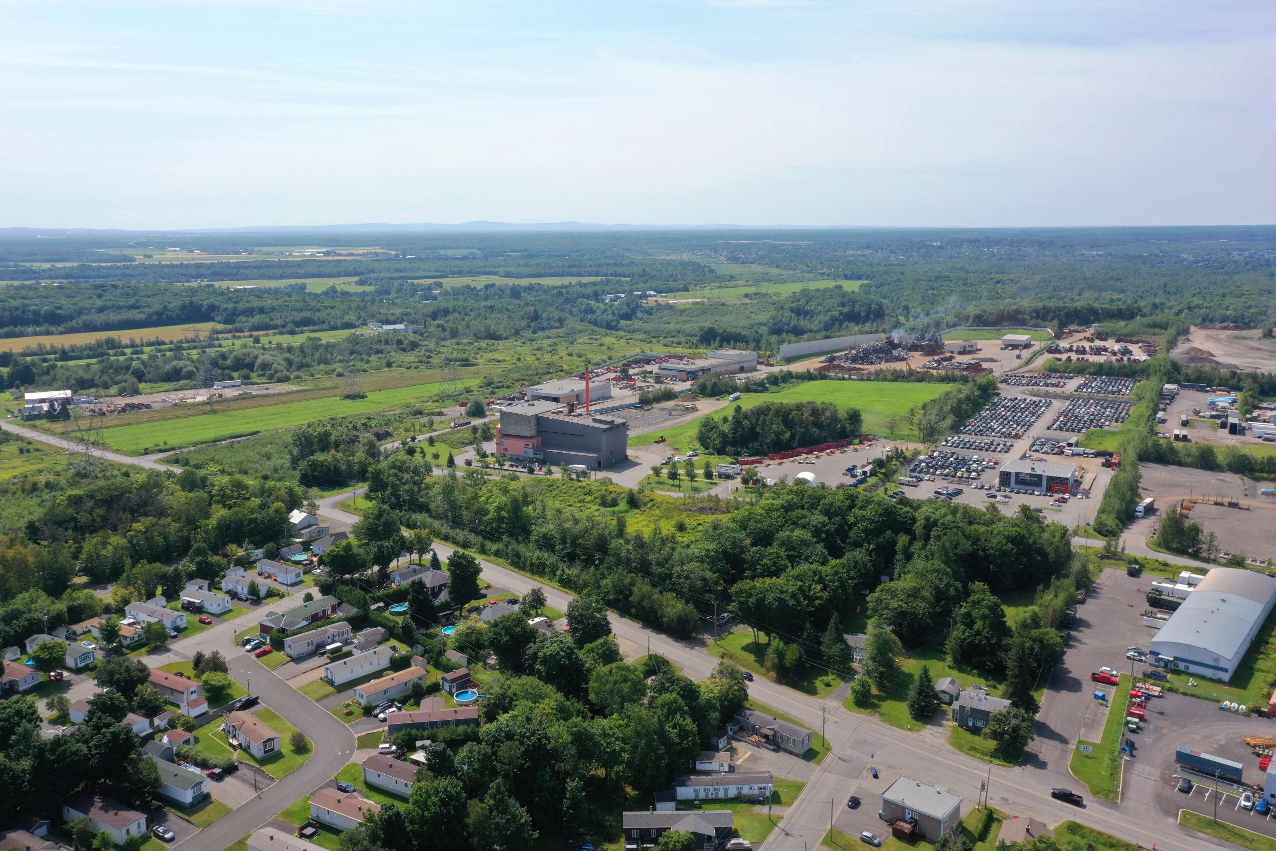 Vue aérienne de l'Enviroparc l'Auberivière