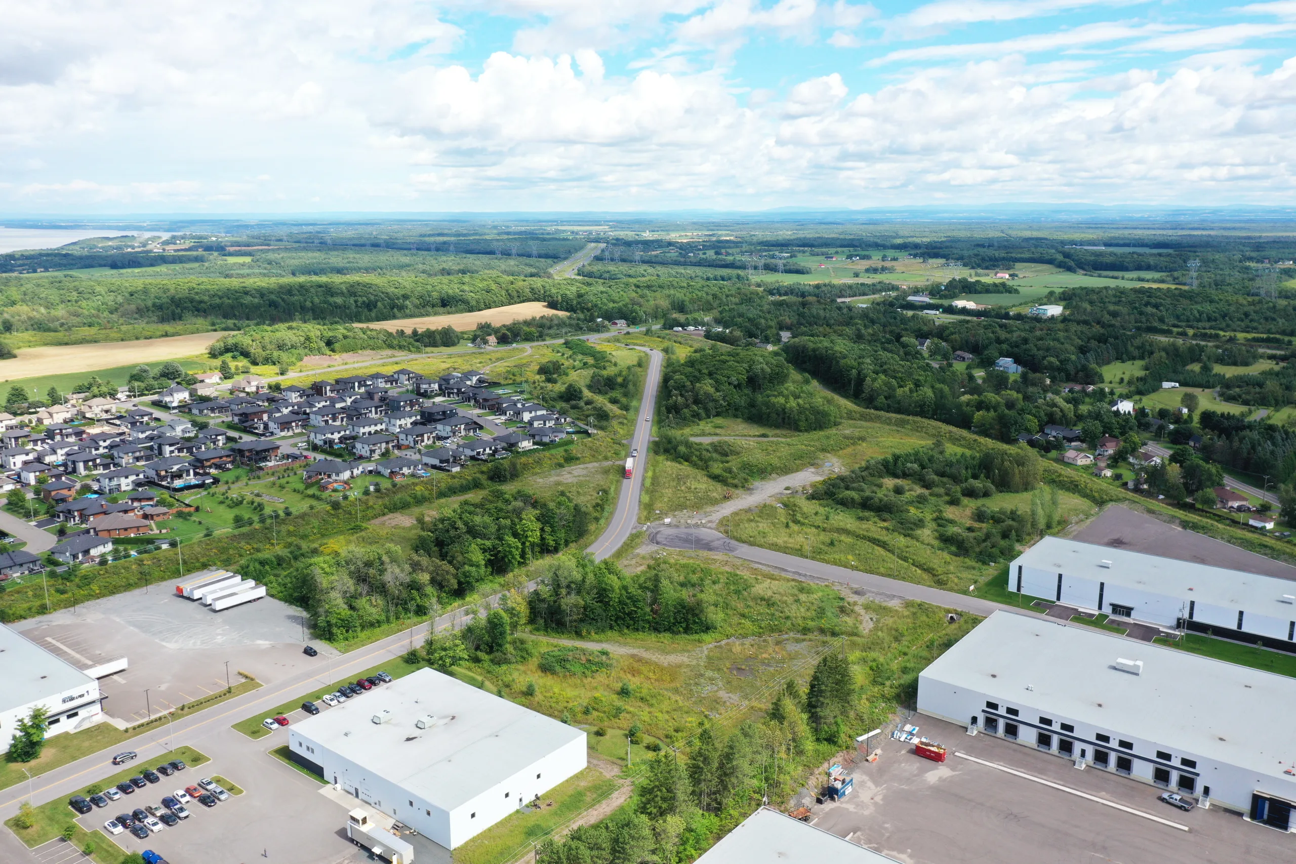 Vue aérienne du parc industriel Lauzon