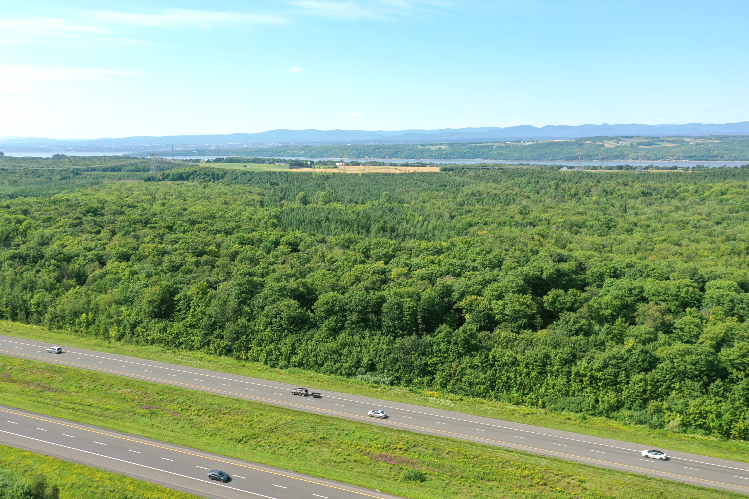 Vue aérienne du futur parc industriel Lévis-Est