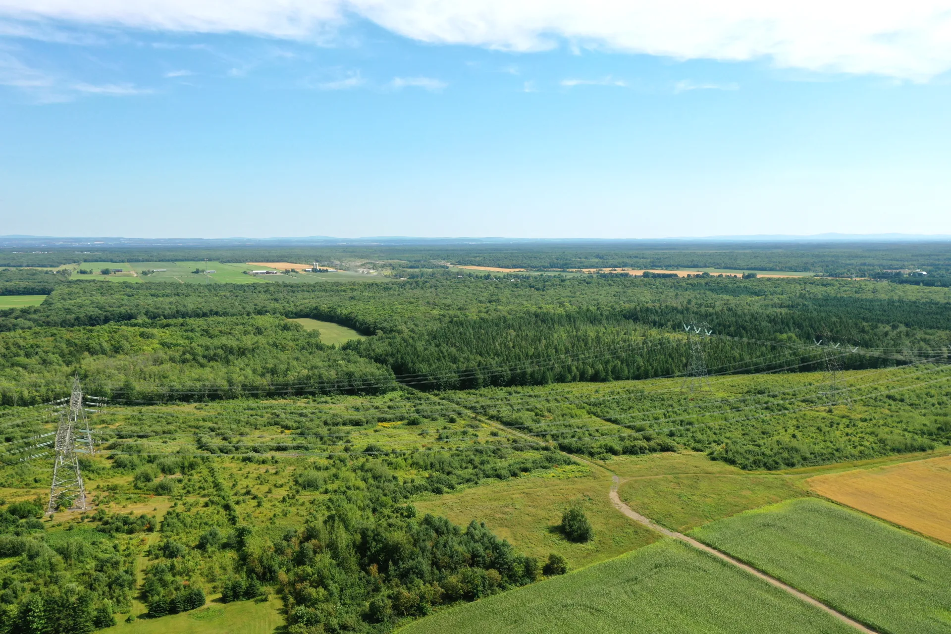Vue aérienne du futur parc industriel Lévis-Est