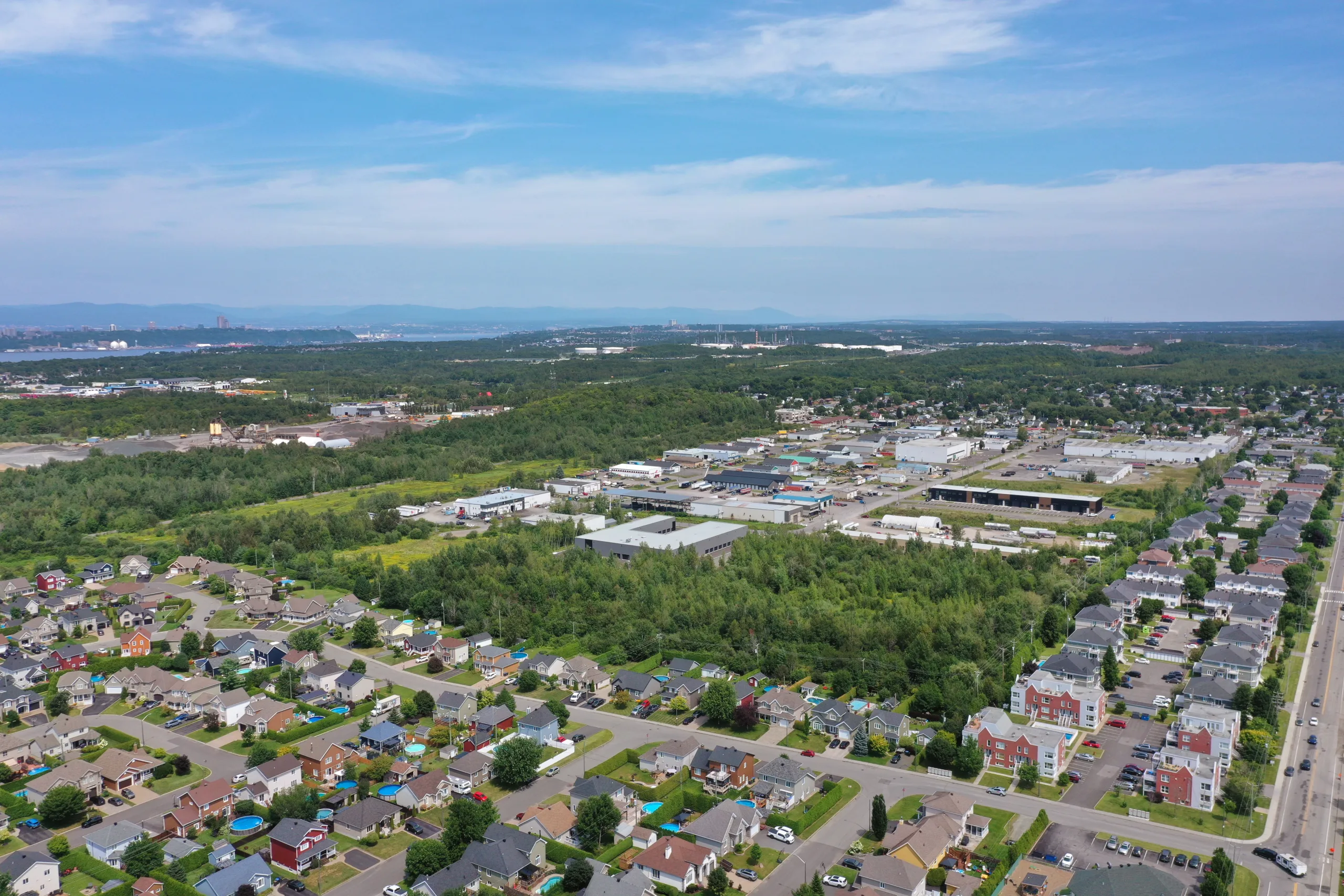 Une vue aérienne du parc industriel Saint-Jean