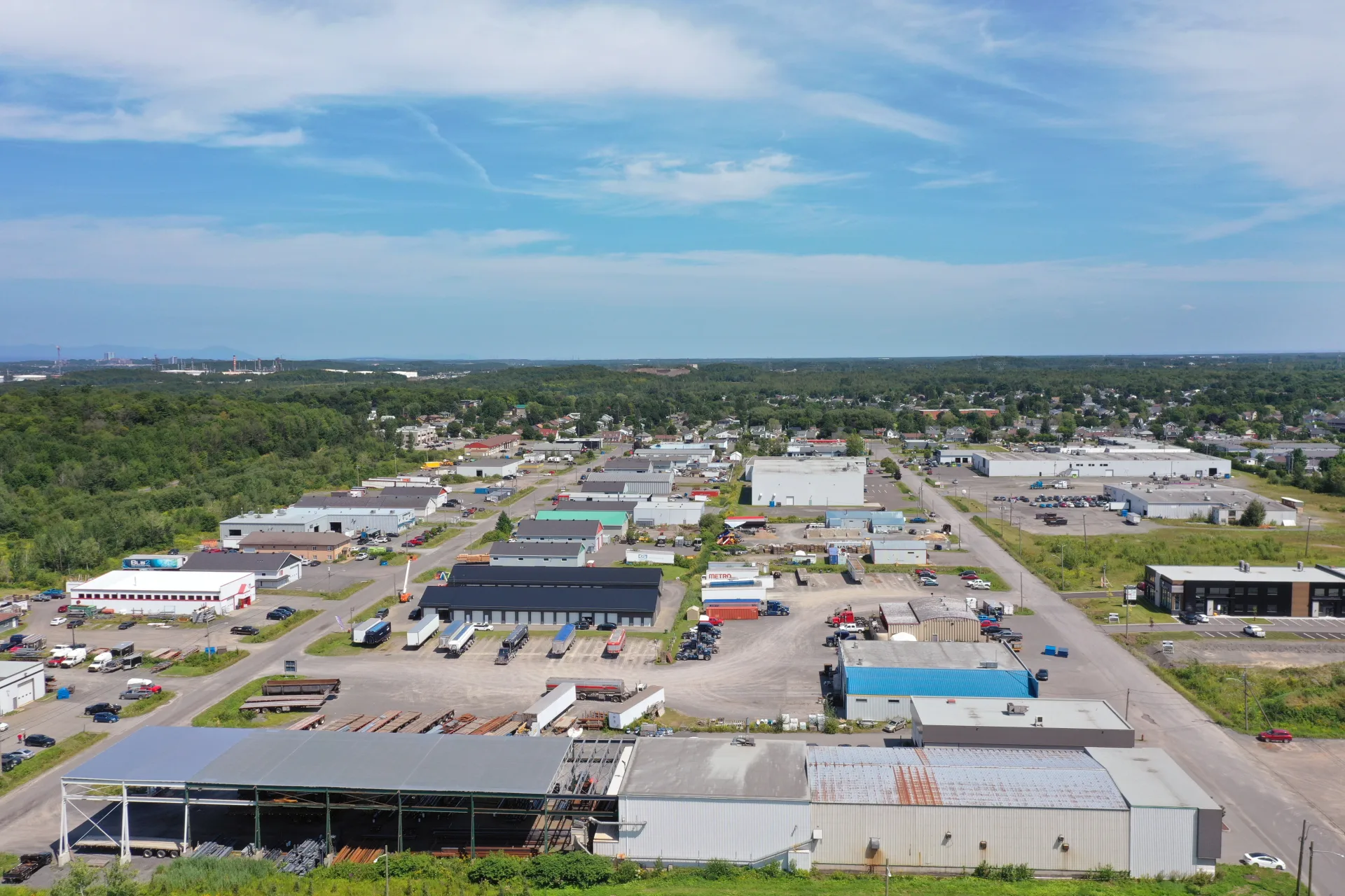 Une vue aérienne du parc industriel Saint-Jean