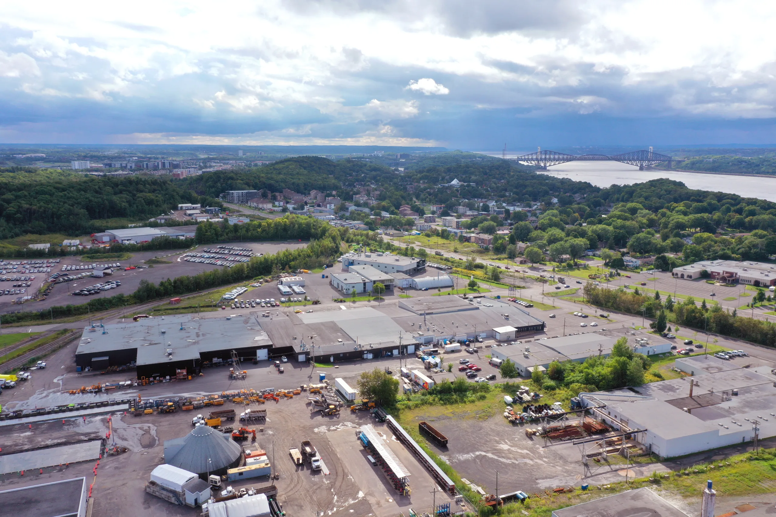 Vue aérienne du parc industriel Saint-Romuald